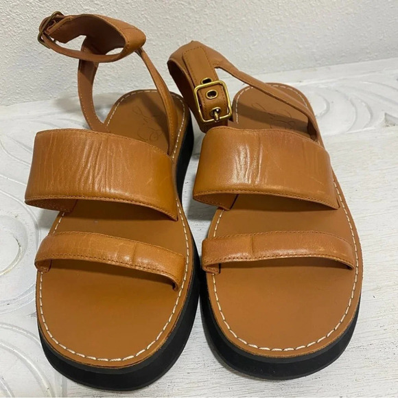 J Crew Mallorca Ankle Strap Brown Platform Heels Sandals Shoes 8 - Picture 7 of 11